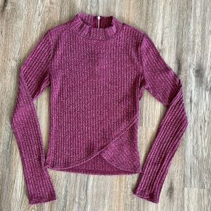 Self Esteem Burgundy Back Zipper Sweater Size Small